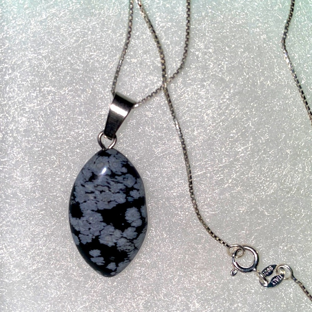 Handmade Grey Jasper Sterling Silver Necklace